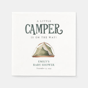 Camping Forest Watercolor Baby Shower Napkin