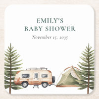 Camping Forest Watercolor Baby Shower