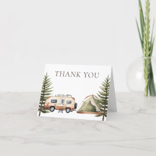 Camping Forest Watercolor Baby Shower Thank You Card