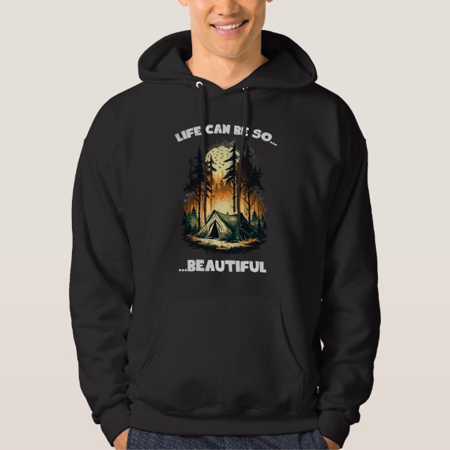 Camping Forest World Explore Backpacker Nature Ten Hoodie (Front)