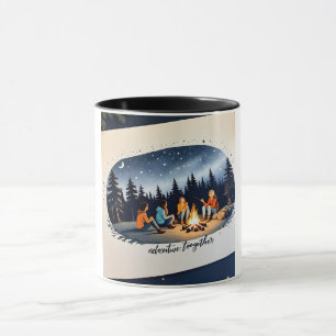 Camping Friends Under Starry Sky Mug