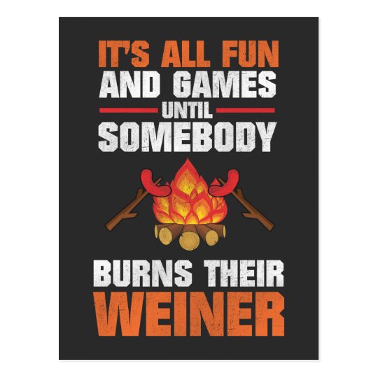 Camping Funny Family Campfire Fire Weiner Postcard | Zazzle.co.uk