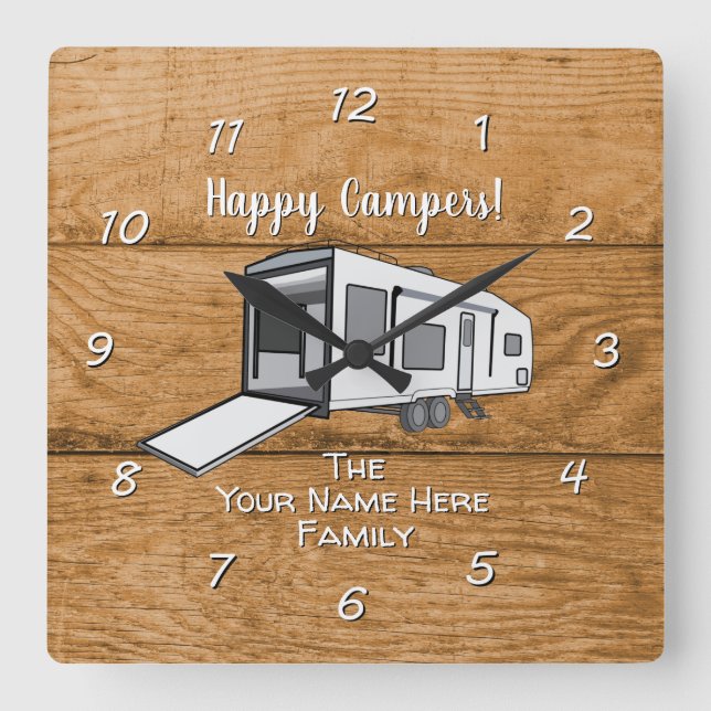 Camping Generic Toy Haulier wood design  Square Wa Wall Clock (Front)