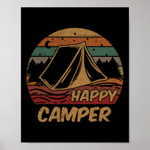 Camping Gifts Happy Camper Campsite Scout Lovers C Poster
