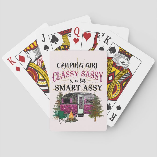 Camping Girl Classy & Sassy Playing Cards (Back)