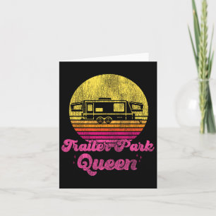 Camping Girl Retro Vintage Trailer Park Queen Card