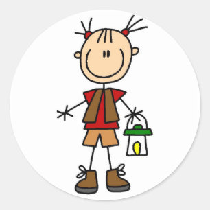 Camping Girl With Lantern Tshirts and Gifts Classic Round Sticker
