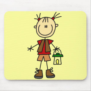 Camping Girl With Lantern Tshirts and Gifts Mouse Mat