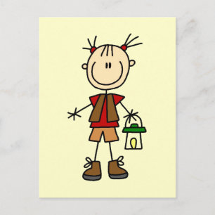 Camping Girl With Lantern Tshirts and Gifts Postcard