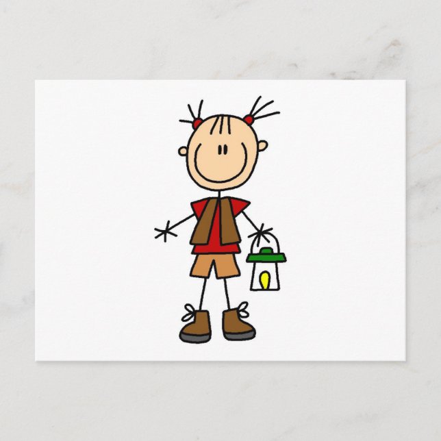 Camping Girl With Lantern Tshirts and Gifts Postcard (Front)