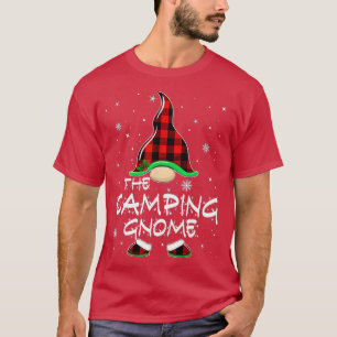 Camping Gnome Buffalo Plaid Matching Family Christ T-Shirt