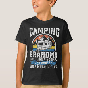Camping Grandma Funny Camper Rv Retro Outdoors Wom T-Shirt