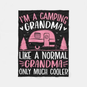 Camping Grandma Like Normal Grandma Only Cooler Fu Fleece Blanket