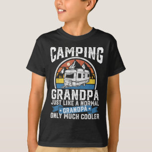 Camping Grandpa Funny Camper Rv Retro Papa Outdoor T-Shirt