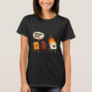 Camping Group Hug Smores Funny Campfire Cartoon T-Shirt