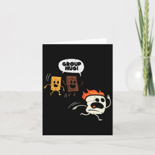 Camping Group Hug Smores Funny Marshmallow Men Wom Card
