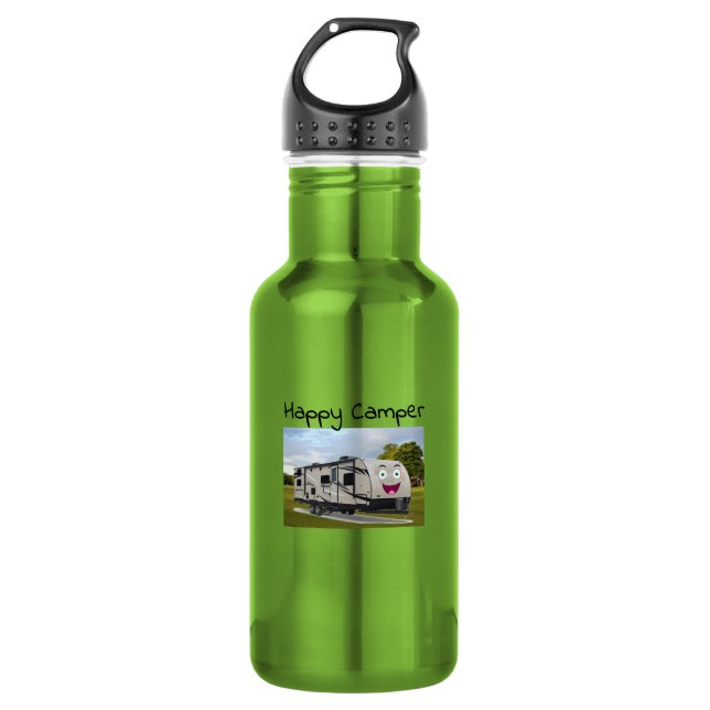 Camping  Happy Retirement in ithe RV by Funnycoomb 532 Ml Water Bottle (Front)