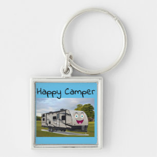 Camping Happy Retirement in ithe RV by Funnycoomb Key Ring