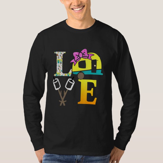 Camping Heart Awesome Camping Adventure T-Shirt (Front)