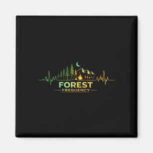 Camping heartbeat nature camper camp outdoor magnet