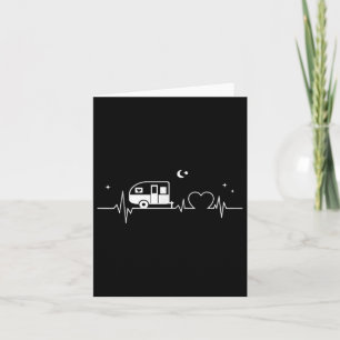 Camping Heartbeat Rv Camper Camping Vacation Card
