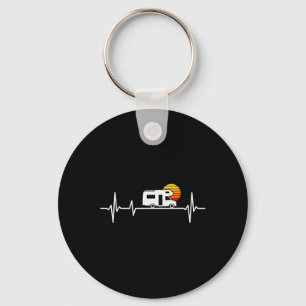 Camping Heartbeat Rv Caravan Motorhome  Key Ring