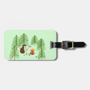 Camping Hedgehog Luggage Tag