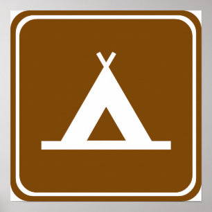 Camping Highway Sign
