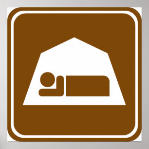 Camping Highway Sign