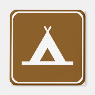 Camping Highway Sign Magnet