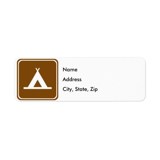 Camping Highway Sign Return Address Label
