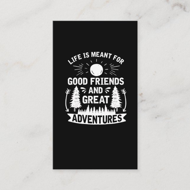 Camping Hiking Good Friends and Great Adventures Business Card (Front)