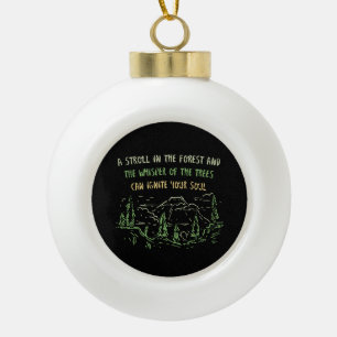 Camping Hiking Mountains Gift Ceramic Ball Christmas Ornament