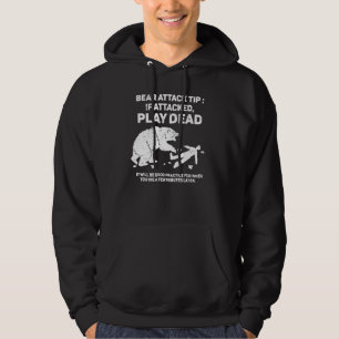 Camping Hiking Outdoor Travel Vintage Bear Attack Hoodie