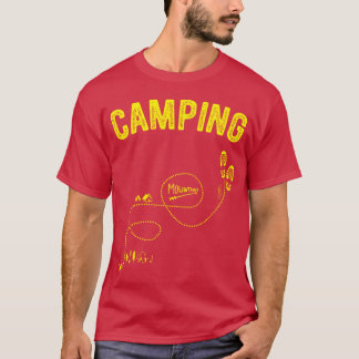 Camping Hiking Plan Map Awesome Hiker Camping frie T-Shirt