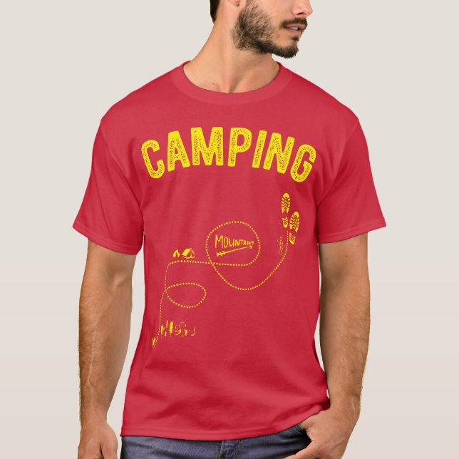 Camping Hiking Plan Map Awesome Hiker Camping frie T-Shirt (Front)