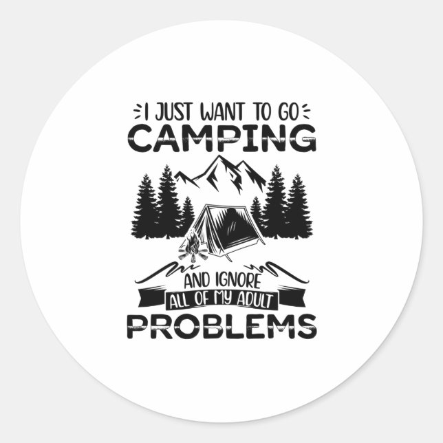 Camping Holidays | Camper Campsite Nature Gifts Classic Round Sticker (Front)
