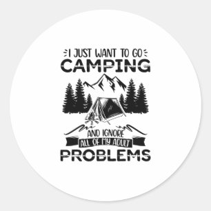 Camping Holidays   Camper Campsite Nature Gifts Classic Round Sticker