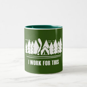Camping, I Work For This Two-Tone Coffee Mug