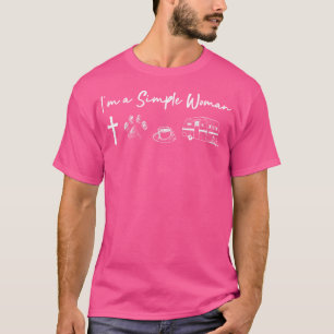 Camping I'M A Simple Woman Jesus Dog Coffee T-Shirt