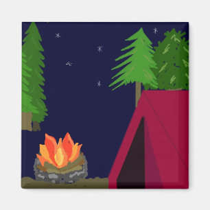 Camping in a Tent Magnet