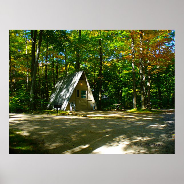 Camping in an A-Frame Cabin Poster (Front)