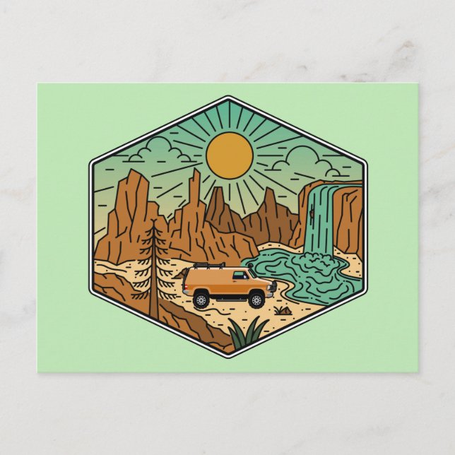 Camping In Desert SW Van Life Postcard (Front)