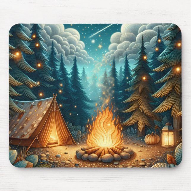 Camping in Forest Mouse Mat (Front)