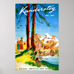 Camping in Kandersteg, Switzerland Poster