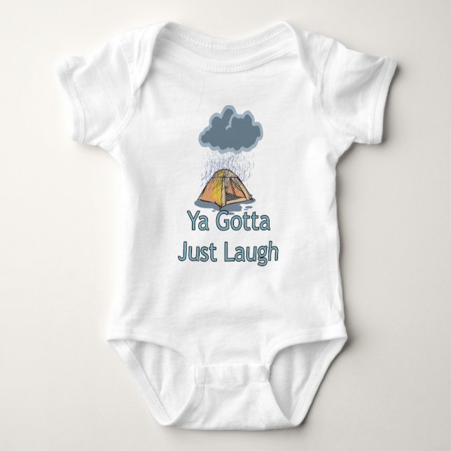 Camping in the Rain Baby Bodysuit (Front)