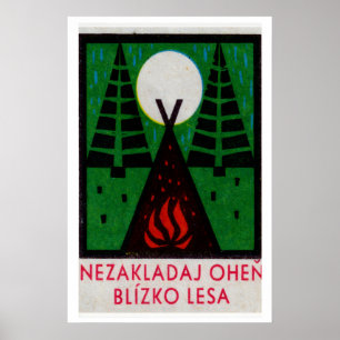 Camping in the Rain - Matchbox Print - Czech Wall