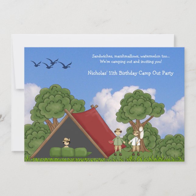 Camping in the Woods Invitation (Front)