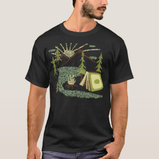 Camping Inside a Book I love to Read Illustration  T-Shirt