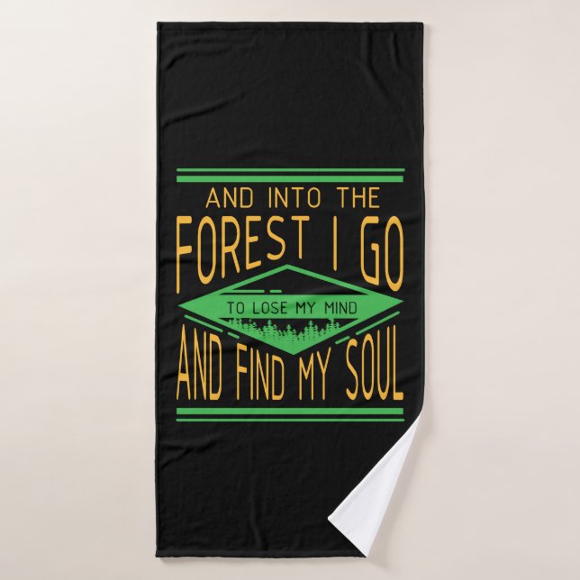 Camping - Into The Forest I Go Funny Camping Bath Towel (Bath Towel)